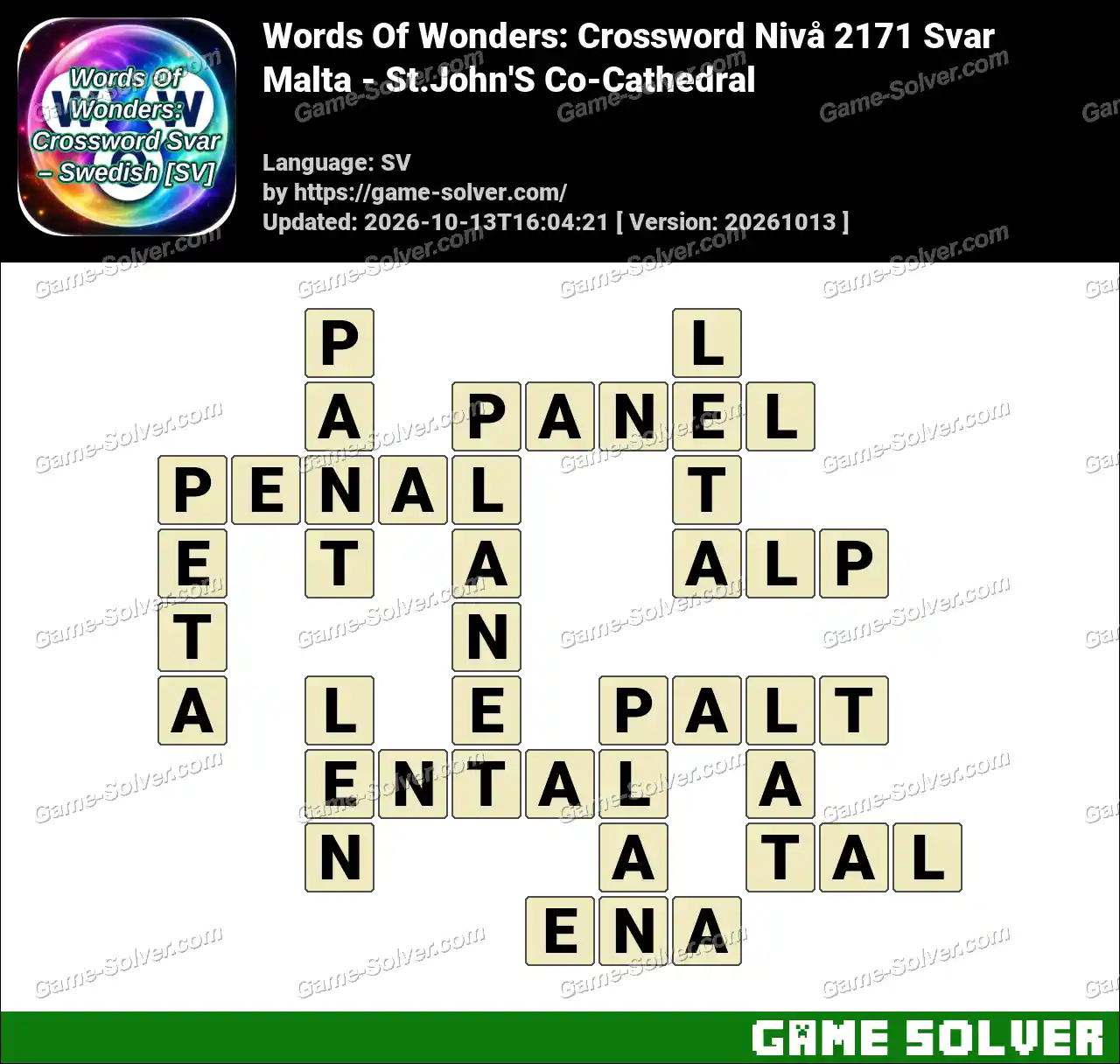 Words Of Wonders: Crossword Nivå 2171 Svar – Malta – St.John’S Co-Cathedral
